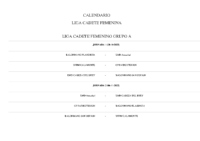 Calendario de Competición Liga Cadete Femenina 22-23