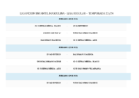 Calendario de Competición LIGA FEXBM INFANTIL MASCULINA Temporada 23-24