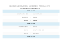 Calendario de Competición LIGA FEXBM ALEVÍN MASCULINA Temporada 24-25