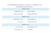 Calendario de Competición LIGA FEXBM INFANTIL MASCULINA Temporada 24-25